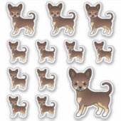 Sticker Chocolat Et Tan Lisse Chocolat Chihuahua Chien Cut (Devant)