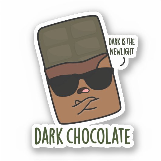 Sticker Chocolat foncé drôle de bonbon de jeu (Devant)