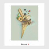 Sticker Chocolat glacé amant cadeau (Feuille)