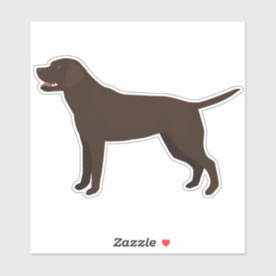 Sticker Chocolat Labrador Retriever Chien race Silhouette