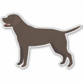 Sticker Chocolat Labrador Retriever Chien race Silhouette (Devant)