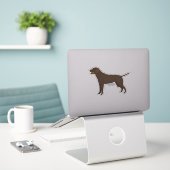Sticker Chocolat Labrador Retriever Chien race Silhouette (Ordinateur portable sur le bureau)