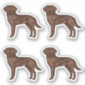 Sticker Chocolat Labrador Retriever Cute Lab Dog Art (Devant)