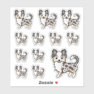 Sticker Chocolat Merle long manteau Chihuahua mignon Chien