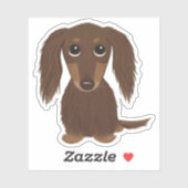 Sticker Chocolat mignon et long Dachshund Dessin (Feuille)