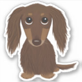 Sticker Chocolat mignon et long Dachshund Dessin (Devant)