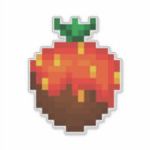 Sticker Chocolat recouvert de fraise pixel (Devant)
