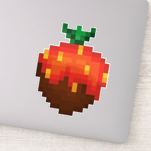 Sticker Chocolat recouvert de fraise pixel