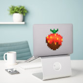 Sticker Chocolat recouvert de fraise pixel (Ordinateur portable sur le bureau)