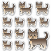 Sticker Chocolat Yorkshire Terrier Chiens de caricature (Devant)