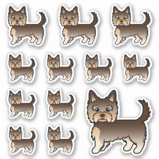 Sticker Chocolat Yorkshire Terrier Chiens de caricature (Devant)