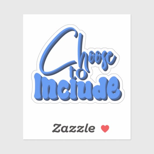 Sticker "Choisir d'inclure" Texte bleu (Feuille)