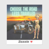 Sticker Choisir la route moins Voyagé Art modifié Vinyl (Feuille)