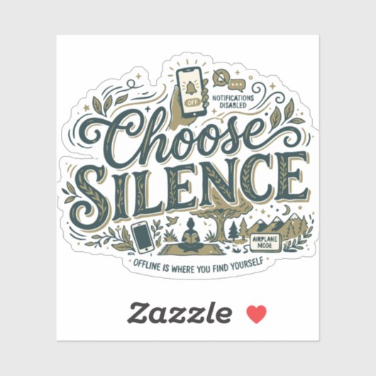Sticker Choisissez le Silence (Feuille)