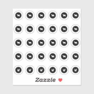 Sticker Choix de repas de mariage bœuf noir et végétarien