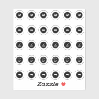 Sticker Choix de repas des invités de mariage noir TM26