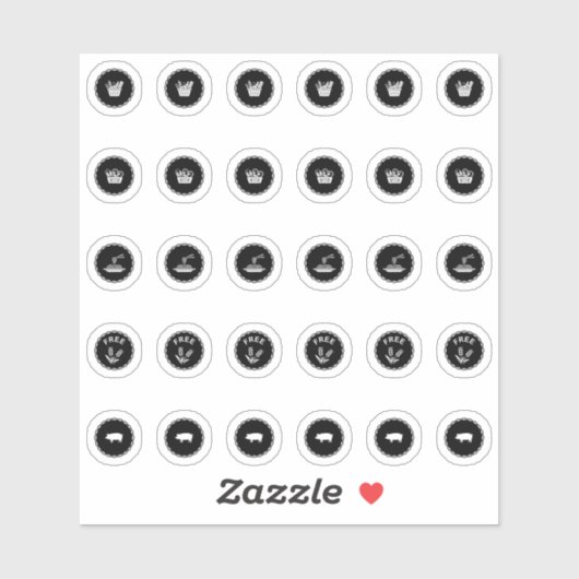 Sticker Choix de repas des invités de mariage noir TM26 (Feuille)