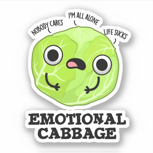 Sticker Chou émotionnel amusant Veggie Pun (Devant)