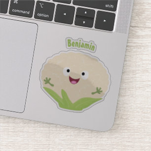 Sticker Chou-fleur de dessin animé mignon et heureux