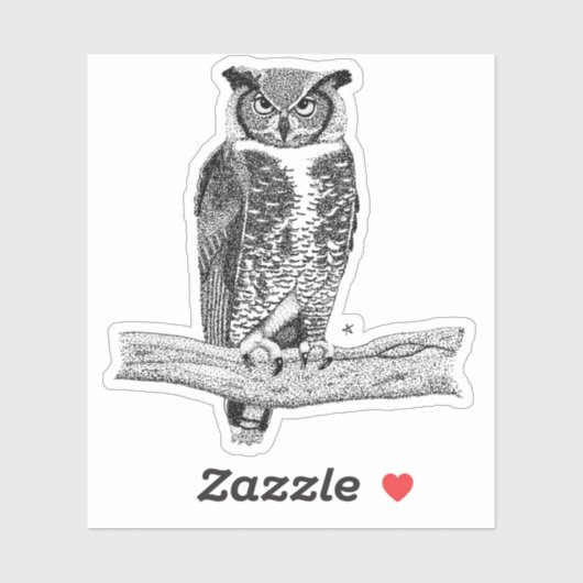 Sticker Chouette à cornes (Feuille)