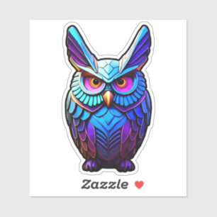 Sticker Chouette à cyber colorée