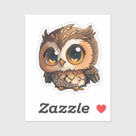 Sticker Chouette à dessin (Feuille)
