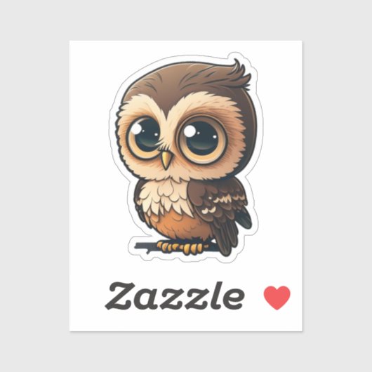 Sticker Chouette à dessin (Feuille)