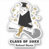 Sticker Chouette à Gown Preschool / Maternelle (Devant)