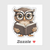 Sticker Chouette à livre mou étanche (Feuille)