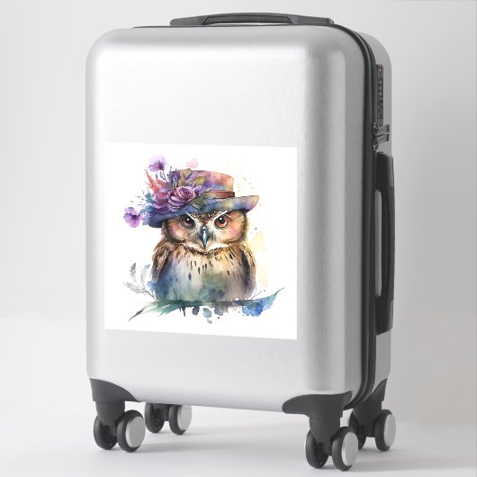 Sticker Chouette aquarelle (Sur valise)
