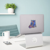 Sticker Chouette bleue (Ordinateur portable sur le bureau)