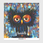 Sticker Chouette brillante et sage (Feuille)