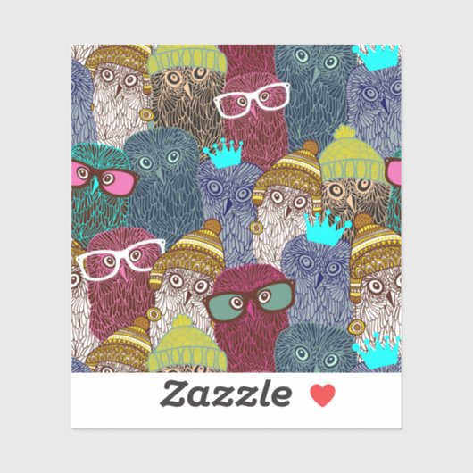 Sticker Chouette dans la couronne (Feuille)