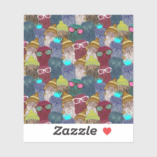 Sticker Chouette dans la couronne (Feuille)