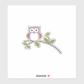 Sticker Chouette de dessin animé adorable (Feuille)