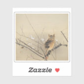 Sticker Chouette de Goun aux premières fleurs de prune (Feuille)