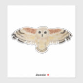 Sticker Chouette de marais d'oiseaux d'aquarelle (Feuille)