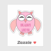 Sticker Chouette de message d'amour mignonne en forme (Feuille)