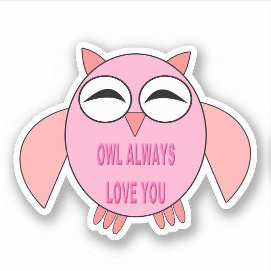 Sticker Chouette de message d'amour mignonne en forme (Devant)