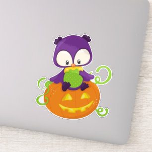 Sticker Chouette d'Halloween, Chouette mignonne, Chouette 