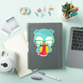 Sticker Chouette d'hiver, Hipster Owl, Chouette avec lunet (Couverture iPad)