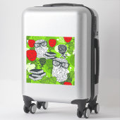 Sticker Chouette en roses rouges (Sur valise)