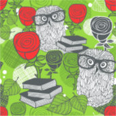 Sticker Chouette en roses rouges (Devant)