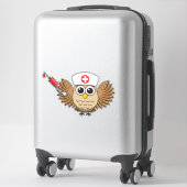 Sticker Chouette infirmière mignonne avec dessin à la seri (Sur valise)