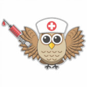 Sticker Chouette infirmière mignonne avec dessin à la seri (Devant)