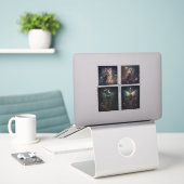 Sticker Chouette magique en bois. Mystique papillon noctur (Ordinateur portable sur le bureau)