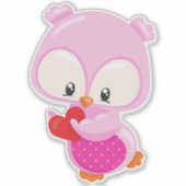 Sticker Chouette mignonne, Petite Chouette, Coeurs, Chouet (Devant)