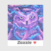Sticker Chouette Nebula de l'espace (Feuille)