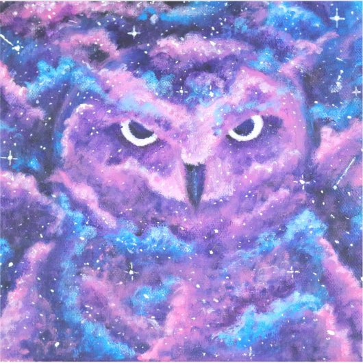 Sticker Chouette Nebula de l'espace (Devant)