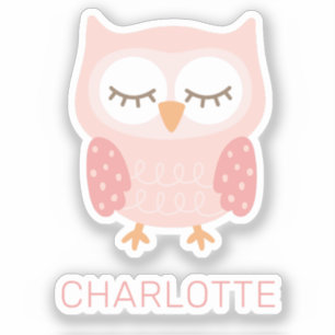 Sticker Chouette rose mignonne filles lunettes